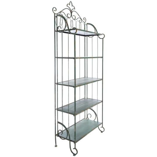 rusztikus fem klasszikus diszes polcos zold konzol tarto konyvtarto butor antikolt vintage regies rozsdas patinas mediterran konyha nappali haloszoba dolgozoszoba.jpg